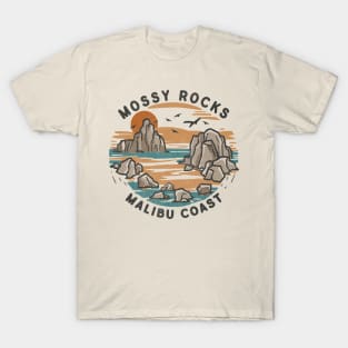 Mossy Rocks, Malibu Coast T-Shirt
